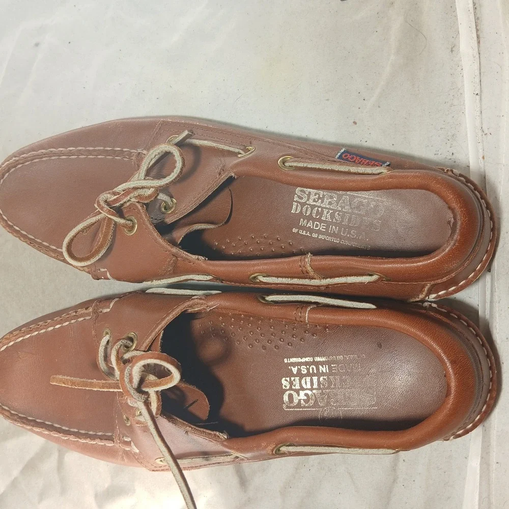 Sebago Docksides Mens 9M Brown Leather Boat‎ Shoes Made in USA 8727165